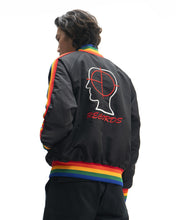 Load image into Gallery viewer, Brain Dead Records Embroidered Satin Club Jacket - Black
