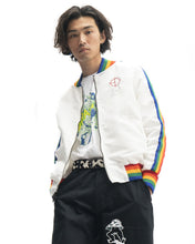 Load image into Gallery viewer, Brain Dead Records Embroidered Satin Club Jacket - White