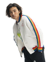 Load image into Gallery viewer, Brain Dead Records Embroidered Satin Club Jacket - White