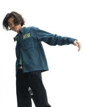 Load image into Gallery viewer, Mushroom Embroidered Full-Zip Corduroy Shirt Jacket - Rain