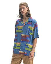 Load image into Gallery viewer, Cow Print Short Sleeve Button-down Hawaiian - Blue