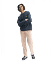 Load image into Gallery viewer, Global Works Split Panel Fleece &amp; Terry Crewneck Sweatshirt - Navy
