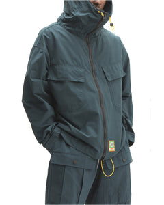 Zip Front Anorak - Blue Green