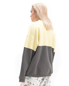 Split Crew Neck - Lemon/Warm Grey