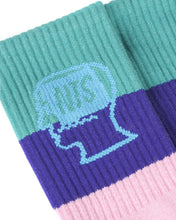 Load image into Gallery viewer, NTS Logo Head Striped Sock - Pink
