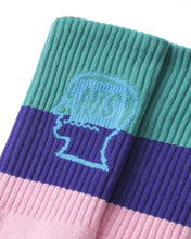 Load image into Gallery viewer, NTS Logo Head Striped Sock - Pink
