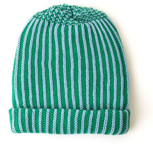 Load image into Gallery viewer, LOGO PATCH BEANIE - GREEN/BABY BLUE
